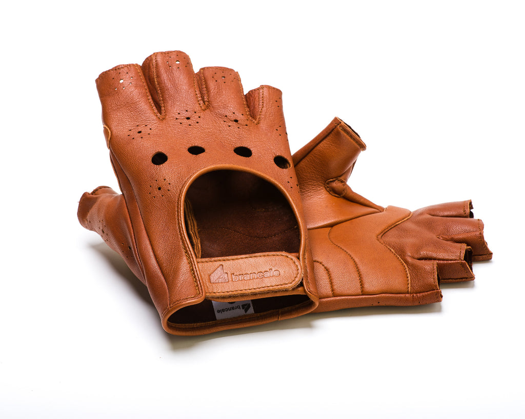 Leather Cycling Gloves Brancale